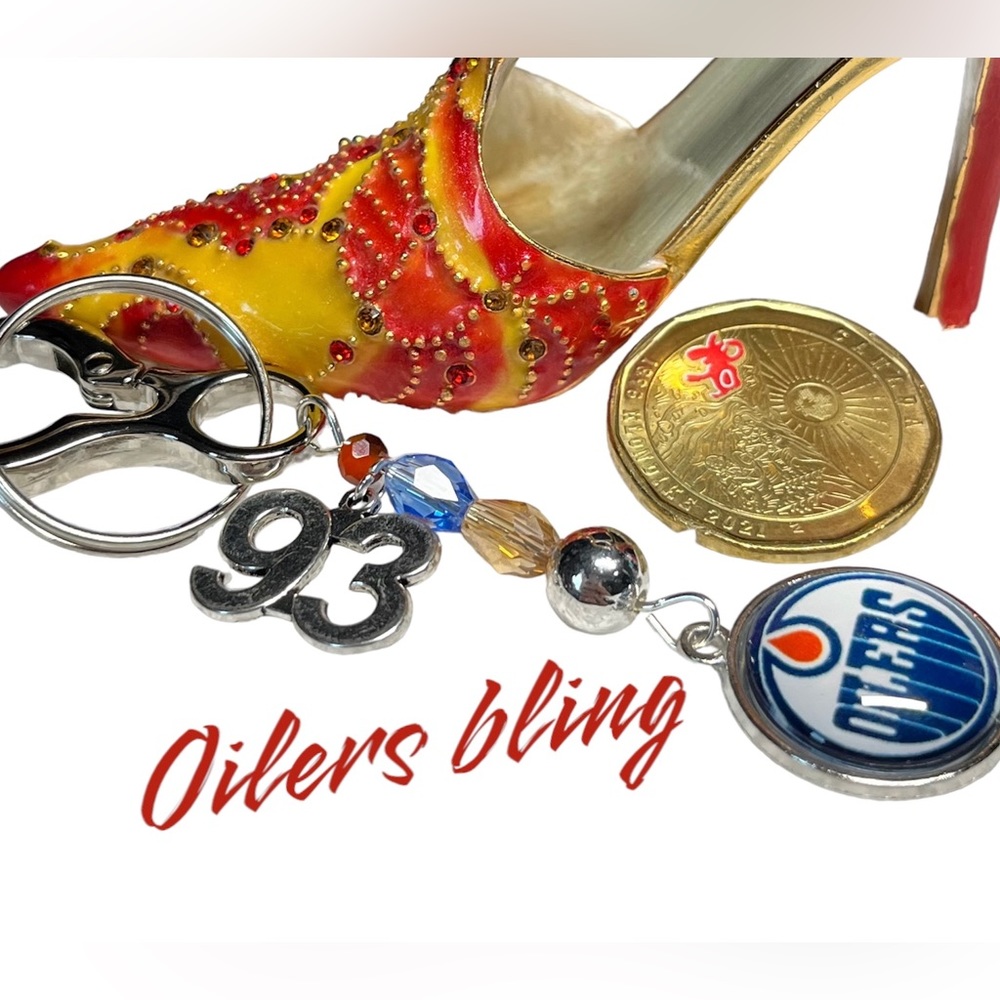 Edmonton Oilers keychain with #93 for Ryan Nugent Hopkins